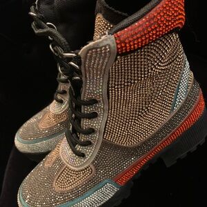 Embellished Multicolor Women's Boots